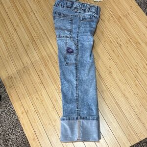 Love Trends carpenter Capri denim jeans Size 0 NWT Light wash Adjustable waist